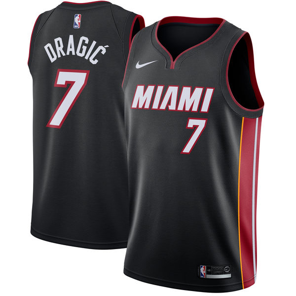 Men Nike Miami Heat #7 Goran Dragic Black NBA Swingman Icon Edition Jersey->miami heat->NBA Jersey